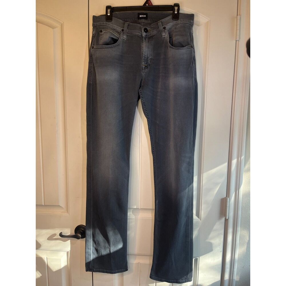 Hudson Jeans Mens Size 32 Gray Wash Slim Straight Denim Stretch